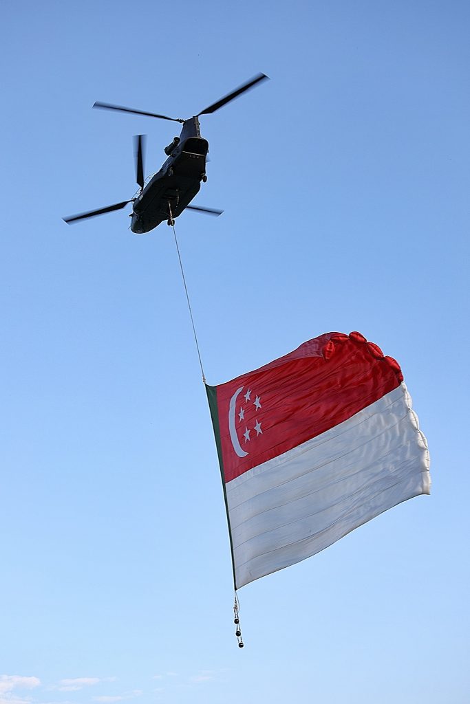 NDP 2017 State Flag deployment by 127 Squadron 