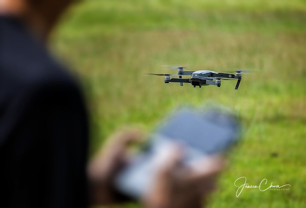 Flying drone in Singapore